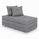 Ver imagem 2 de Puff Cama Dobravel Casal 130cm com Rodizios e Almofadas Cor: Linho Chumbo