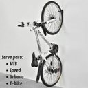 Ver imagem 2 de Suporte Parede Bike Gancho Vertical Reforçado Aço 4 Parafusos NETH Gancho de Bike na Parede Apartame