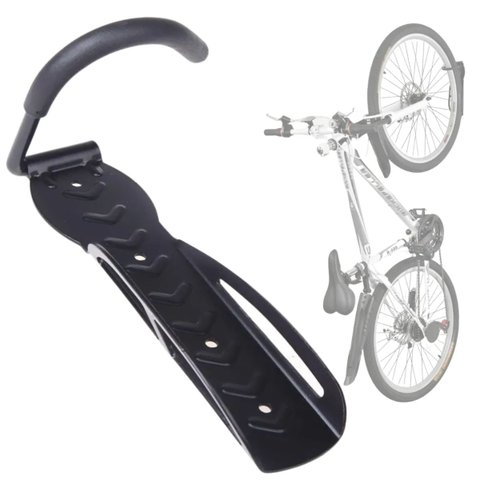 Suporte Parede Bike Gancho Vertical Reforçado Aço 4 Parafusos NETH Gancho de Bike na Parede Apartame