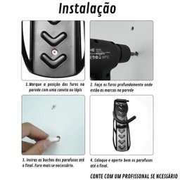 Suporte Parede Bike Gancho Vertical Reforçado Aço 4 Parafusos NETH Gancho de Bike na Parede Apartame - 7