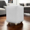 Ver imagem 1 de Puff Decorativo Quadrado Penteadeira Urban - Branco-bege Corino