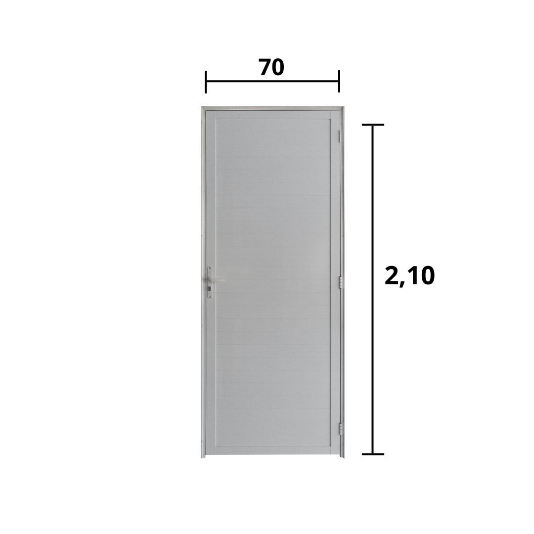 Porta Lambril Com Fechadura Alumínio Branco 2.10 x 0.70 Lado Direito - Hale - 2