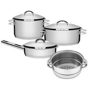 Jogo de Panelas 4 Peças Inox Fundo Triplo Solar Tramontina