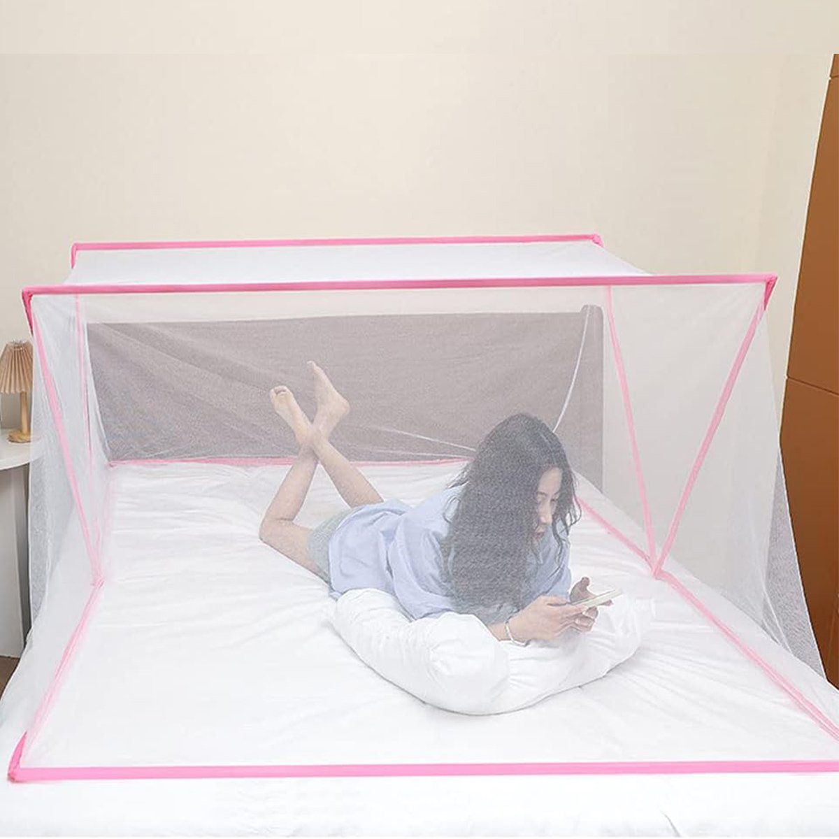 Mosquiteiro Cama Dobravel Anti Mosquito Mosca Inseto Pernilongo Poeira Protege Doenças Dengue Zika C - 6