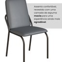 Ver imagem 5 de Kit 4 Cadeiras para Sala de Jantar Malibu Cinza Grafite/Preto Fosco
