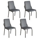 Ver imagem 1 de Kit 4 Cadeiras para Sala de Jantar Malibu Cinza Grafite/Preto Fosco