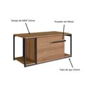 Ver imagem 4 de Gabinete para Banheiro com Porta e Estrutura em Metal 80 Cm Cor:preto com Mel