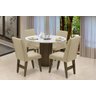 Mesa de Jantar com 4 Cadeiras Dobuê Turim com Assento em Tecido Bordado - 1