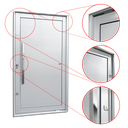 Ver imagem 4 de Porta Pivotante Alumínio Lambril c/Puxador Esq. Elite Branco 216x150 Brimak
