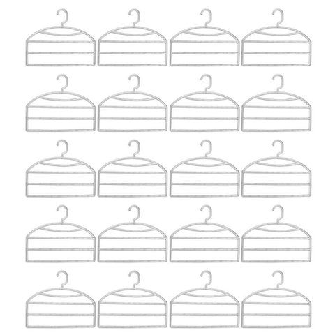 Kit 20 Cabides Triplos Organizar Calças Calceiros Transparentes Closet Guarda Roupas Cinquetti