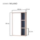 Ver imagem 4 de Espelho para Banheiro com Armário Milano Carvalho e Azul Marinho