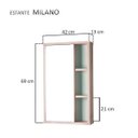 Ver imagem 4 de Espelho para Banheiro com Armário Milano Carvalho e Verde Menta