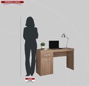 Ver imagem 3 de Mesa Escrivaninha Home Office Quarto Sala Escritorio 1 Porta 1 Gaveta Vitoria Cor Nature