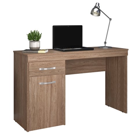 Mesa Escrivaninha Home Office Quarto Sala Escritorio 1 Porta 1 Gaveta Vitoria Cor Nature