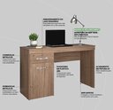 Ver imagem 5 de Mesa Escrivaninha Home Office Quarto Sala Escritorio 1 Porta 1 Gaveta Vitoria Cor Nature