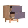 Mesa de Cabeceira com Gavetas Siena Carvalho e Cinza Claro - 4