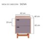 Mesa de Cabeceira com Gavetas Siena Carvalho e Cinza Claro - 5