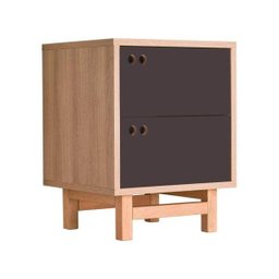 Mesa de Cabeceira com Gavetas Siena Carvalho e Grafite - 3