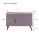 Ver imagem 5 de Buffet Aparador com 3 Portas Murano Carvalho e Cinza Claro