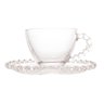 Xícara P/Café Com Pires Cristal Coração Transparente 80ml Lyor - 3