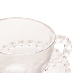 Xícara P/Café Com Pires Cristal Coração Transparente 80ml Lyor - 2