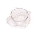 Ver imagem 1 de Xícara P/Café Com Pires Cristal Coração Transparente 80ml Lyor