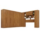 Ver imagem 2 de Guarda-Roupa de Canto Modulado 11 Portas 4 Gavetas Portugal Marrom/Cinamomo