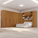 Ver imagem 1 de Guarda-Roupa de Canto Modulado 11 Portas 4 Gavetas Portugal Marrom/Cinamomo
