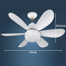 Ventilador Lampada Led Silencioso E27 6 Helices Verao Controle Iluminaçao Dimerizavel Ajustavel Ambi - 4
