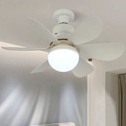 Ventilador Lampada Led Silencioso E27 6 Helices Verao Controle Iluminaçao Dimerizavel Ajustavel Ambi - 1