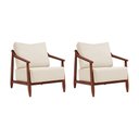 Ver imagem 1 de Kit 2 Poltronas Decorativas Vita Estofada Linho Off White - Imbuia