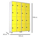 Ver imagem 2 de Armário Roupeiro Aço 16 Portas Academia Guarda Volume Trinco Amarelo