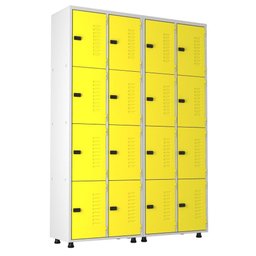 Armário Roupeiro Aço 16 Portas Academia Guarda Volume Trinco Amarelo - 1