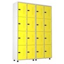 Ver imagem 1 de Armário Roupeiro Aço 16 Portas Academia Guarda Volume Trinco Amarelo