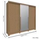 Ver imagem 3 de Guarda Roupa Casal 3 Portas de Correr Espelho New Guarapari - Carvalho