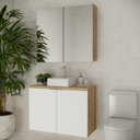 Ver imagem 1 de Conjunto de Banheiro 90cm x 145cm Nature Marrom/Carvalho/Branco