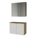 Ver imagem 2 de Conjunto de Banheiro 90cm x 145cm Nature Marrom/Carvalho/Branco