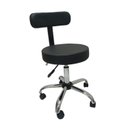 Ver imagem 1 de Cadeira Mocho com Encosto - Base Cromada:branco