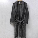 Ver imagem 1 de Roupão Microfibra Flannel P Extra Macio Cinza Rock - Tessi