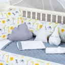 Ver imagem 2 de Berço Safari Novo Almofadas E Protetores 13 Pç Edredom