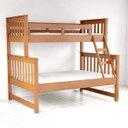 Ver imagem 2 de Beliche Casal e Cama Solteiro 100% Madeira Maciça Marrom