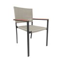 Ver imagem 2 de Kit 6 Cadeiras Piracicaba Corda Náutica Braço com Detalhe em Madeira Base Alumínio Preto/areia