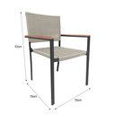 Ver imagem 3 de Kit 6 Cadeiras Piracicaba Corda Náutica Braço com Detalhe em Madeira Base Alumínio Preto/areia