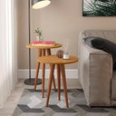 Ver imagem 2 de Kit com 2 Mesas Canto e Lateral Retrô Redonda Slim Patrimar Cinamomo