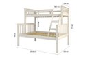 Ver imagem 2 de Beliche com Cama de Casal 100% Madeira Maciça Branco