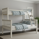 Ver imagem 1 de Beliche com Cama de Casal 100% Madeira Maciça Branco