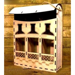 Mini Adega MDF para 04 garrafas - 3