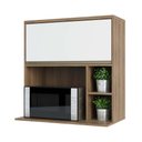 Ver imagem 1 de Armário Aéreo 80 Cm 1 Porta Basculante Nicho Micro Conjugado e Nicho Lateral Mel Luciane Móveis