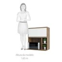 Ver imagem 3 de Armário Aéreo 80 Cm 1 Porta Basculante Nicho Micro Conjugado e Nicho Lateral Mel Luciane Móveis
