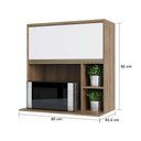 Ver imagem 4 de Armário Aéreo 80 Cm 1 Porta Basculante Nicho Micro Conjugado e Nicho Lateral Mel Luciane Móveis